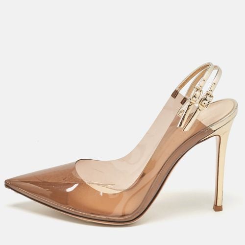 Gold Leather and PVC Pointed Toe Pumps Size 40 - Gianvito Rossi - Modalova