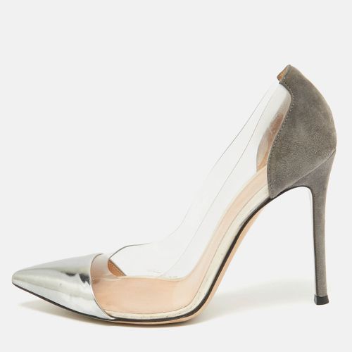 Metallic/ Leather, Suede and PVC Plexi Pumps Size 37 - Gianvito Rossi - Modalova