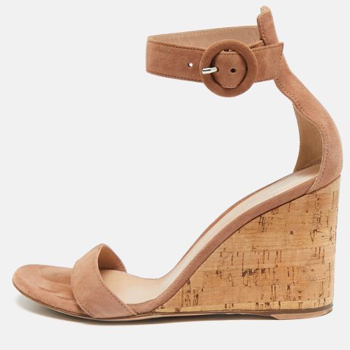 Suede Portofino Wedge Sandals Size 36 - Gianvito Rossi - Modalova