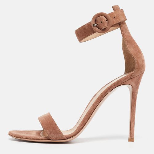 Brown Suede Portofino Ankle Strap Sandals Size 40 - Gianvito Rossi - Modalova