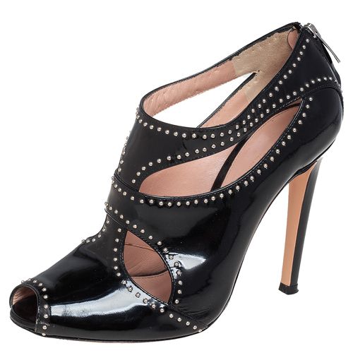 Patent Leather Studded Ankle Booties Size 37 - Gianvito Rossi - Modalova