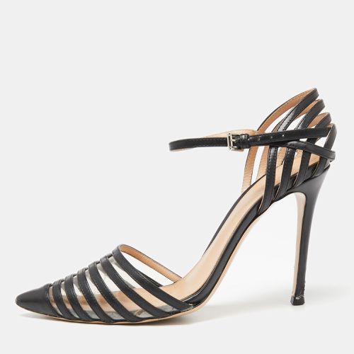 Leather and PVC Caged Ankle-Strap Pointed-Toe Pumps Size 36.5 - Gianvito Rossi - Modalova