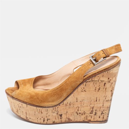 Light Suede Wedge Sandals Size 38 - Gianvito Rossi - Modalova