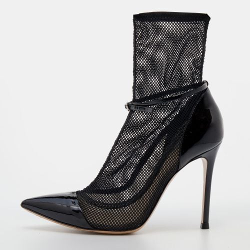 Mesh And Patent Leather Idol Booties Size 36.5 - Gianvito Rossi - Modalova