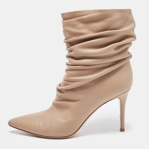 Leather Ruched Ankle Boots Size 39 - Gianvito Rossi - Modalova