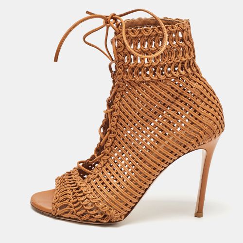 Woven Leather Marnie Ankle Boots Size 37.5 - Gianvito Rossi - Modalova