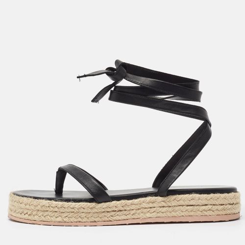 Leather Ankle Tie Espadrille Sandals Size 38 - Gianvito Rossi - Modalova