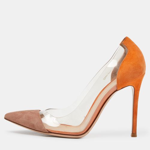 Beige Suede and PVC Plexi Pumps Size 38 - Gianvito Rossi - Modalova