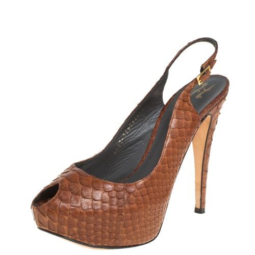 Python Peep Toe Platform Slingback Sandals Size 39 - Gina - Modalova