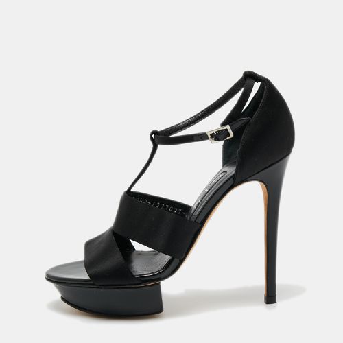 Satin Ankle Strap Platform Sandals Size 37.5 - Gina - Modalova