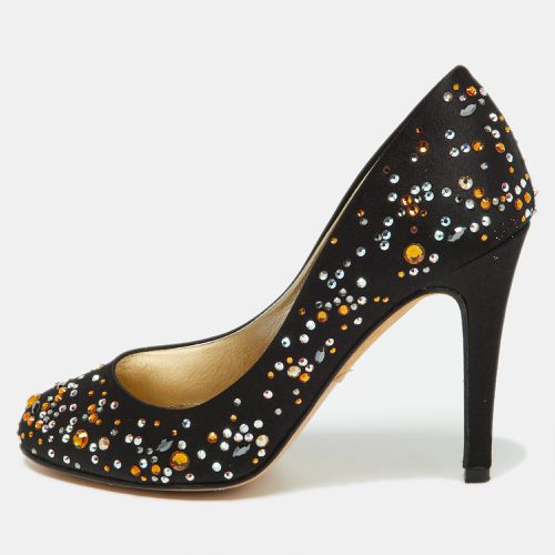 Satin Crystal Embellished Pumps Size 36.5 - Gina - Modalova