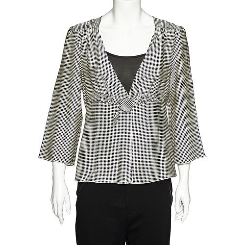 Polka Dotted Silk Satin Gathered Blouse L - Giorgio Armani - Modalova