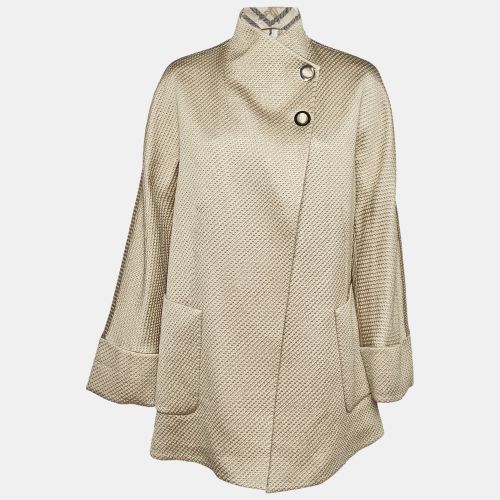 Metallic Textured Nylon Blend Overcoat M - Giorgio Armani - Modalova