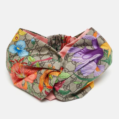 GG Flora Print Silk Headband M - Gucci - Modalova