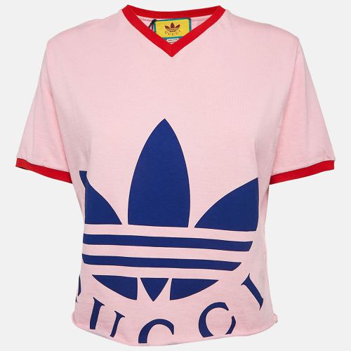 X Adidas Logo Print Cotton Crop T-Shirt L - Gucci - Modalova