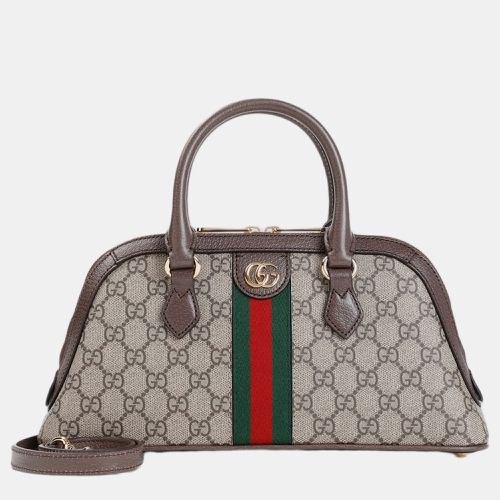 Brown GG Canvas Top Handle Ophidia Handbag - Gucci - Modalova