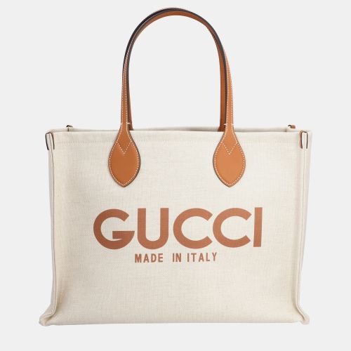 Gucci Beige Print Tote Bag - Gucci - Modalova