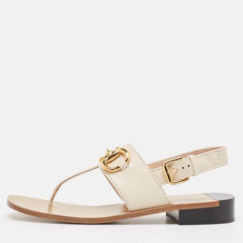 Leather Horsebit Thong Sandals Size 39 - Gucci - Modalova