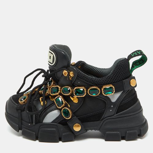 Mesh and Leather Flashtrek Reflective Removable Crystals Sneakers Size 35 - Gucci - Modalova