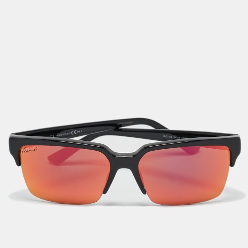 Black/ Orange Mirrored GG3710S Half Rim Sunglasses - Gucci - Modalova