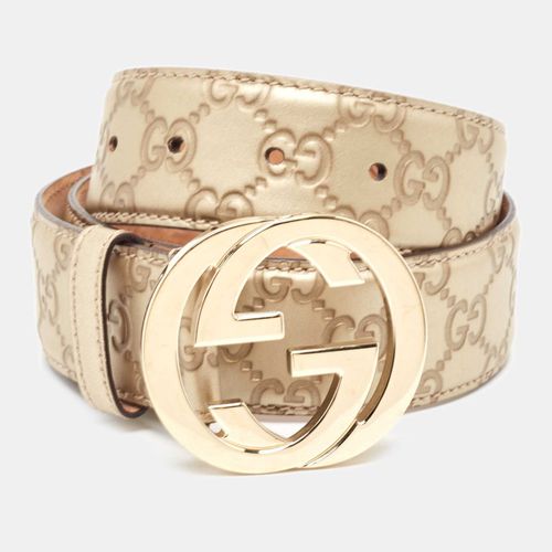 Ssima Leather Interlocking G Buckle Belt 80 CM - Gucci - Modalova