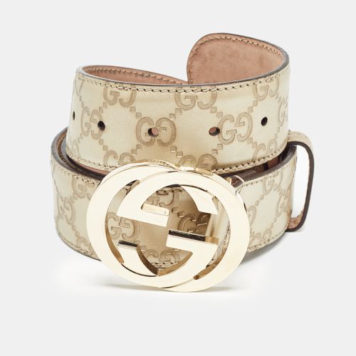 Ssima Leather Interlocking G Buckle Belt 95 CM - Gucci - Modalova