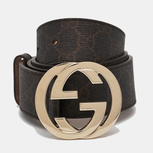 Dark GG Supreme Canvas Interlocking G Buckle Belt 95CM - Gucci - Modalova