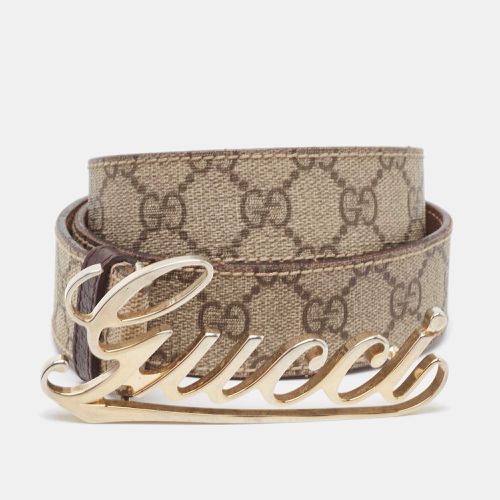 GG Supreme Canvas and Leather Logo Belt 90CM - Gucci - Modalova