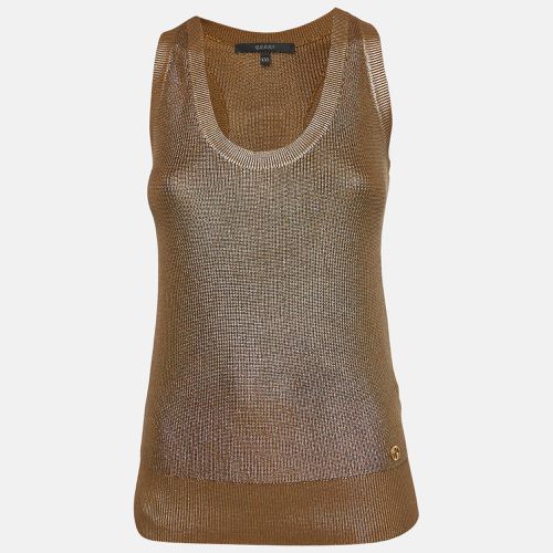 Gold Print Rib Knit Tank Top XXS - Gucci - Modalova