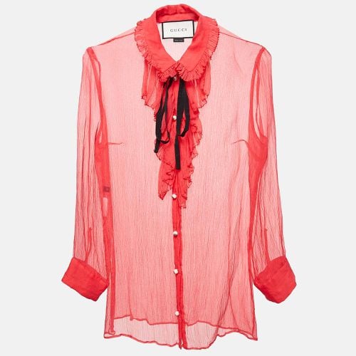 Chiffon Ruffled Sheer Shirt M - Gucci - Modalova