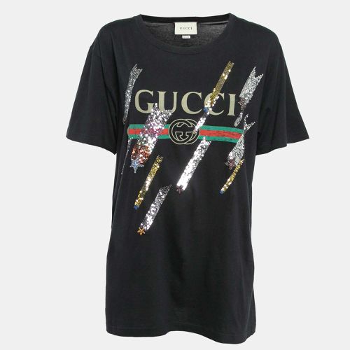 Web Print Jersey Sequin Detail T-Shirt M - Gucci - Modalova