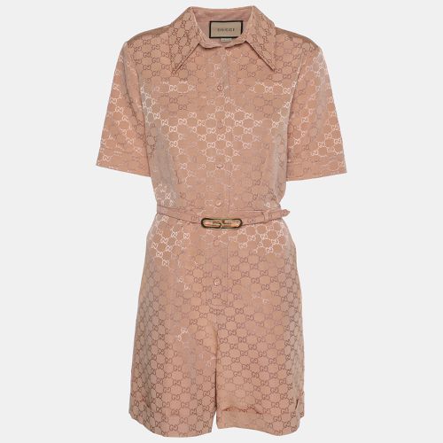 GG Supreme Cotton Blend Belted Playsuit S - Gucci - Modalova