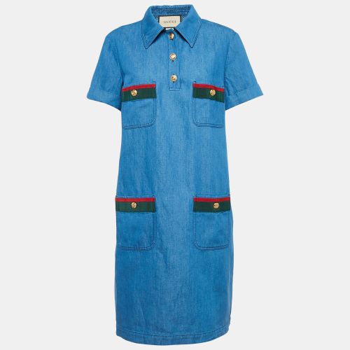 Denim Web Contrast Trimmed Short Dress L - Gucci - Modalova