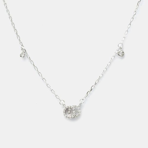 K White Gold Diamond GG Running Diamond Necklace - Gucci - Modalova