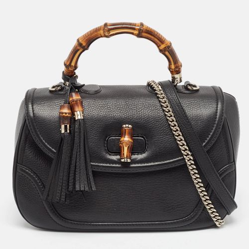 Leather Large New Bamboo Tassel Top Handle Bag - Gucci - Modalova