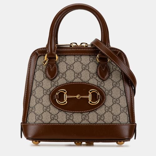 Canvas and Leather Mini GG Supreme Horsebit 1955 Top Handle Bag - Gucci - Modalova