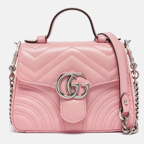 Matelassé Leather Mini GG Marmont Top Handle Bag - Gucci - Modalova