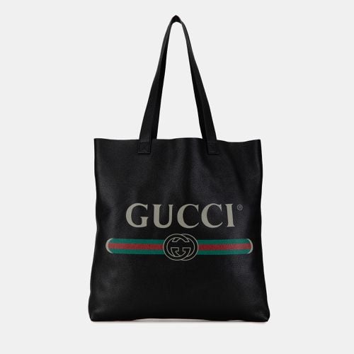 Gucci Black Leather Logo Tote - Gucci - Modalova