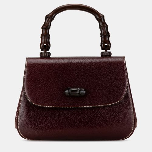 Leather Calfskin Bamboo Handbag Bag - Gucci - Modalova