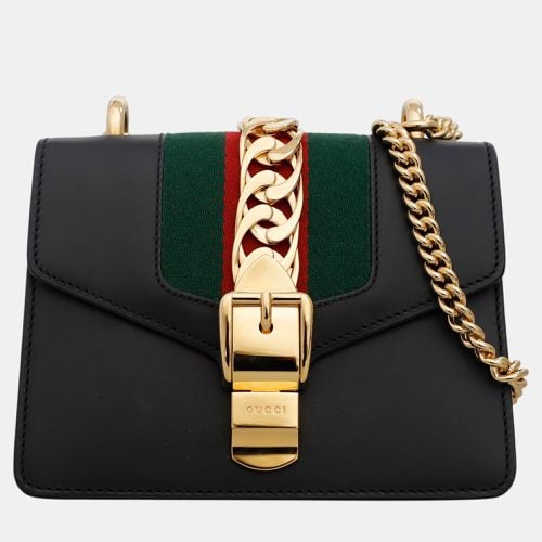 Calfskin Leather Mini Sylvie Chain Shoulder Bag - Gucci - Modalova