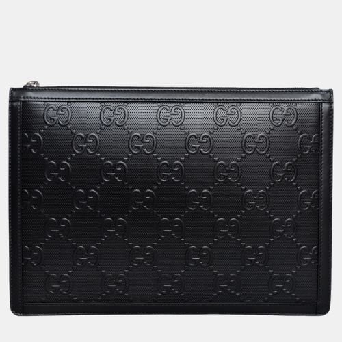 Leather GG Embossed Leather Pochette Clutch Bag - Gucci - Modalova