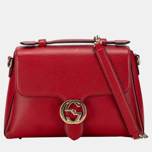 Leather Small Dollar Calf Interlocking G Satchel Bag - Gucci - Modalova