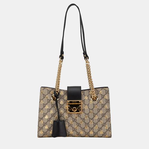 Brown Small GG Supreme Bee Padlock Tote Bag - Gucci - Modalova