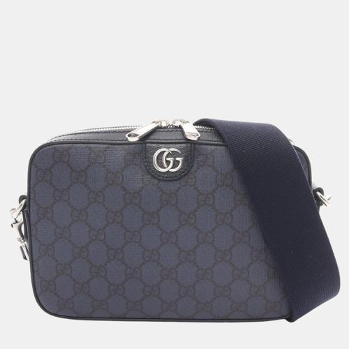 Navy Coated Canvas Leather Ophidia GG Supreme Shoulder Bag - Gucci - Modalova