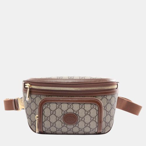 Brown Coated Canvas Leather GG Supreme Large Belt Bag - Gucci - Modalova