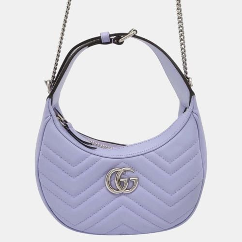 Leather GG Marmont Half Moon Shape Shoulder Bag - Gucci - Modalova