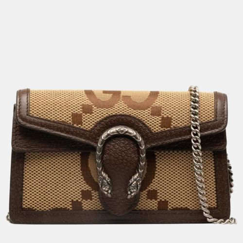 Leather Jumbo GG Canvas Dionysus Chain Shoulder Bag - Gucci - Modalova