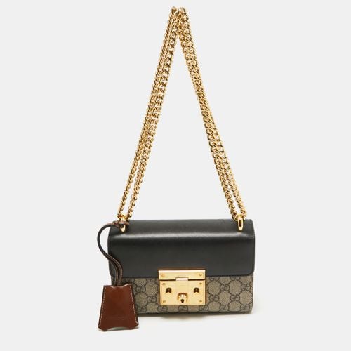 Beige GG Supreme Canvas and Leather Small Padlock Shoulder Bag - Gucci - Modalova