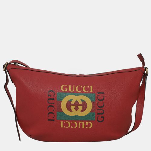 Leather Half Moon Logo Shoulder Bag - Gucci - Modalova