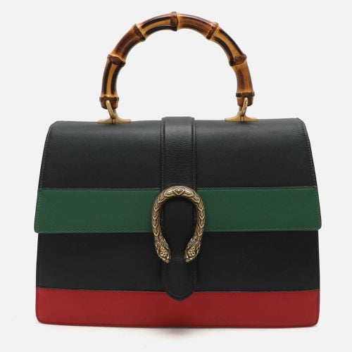 Tri Color Leather Large Dionysus Bamboo Top Handle Bag - Gucci - Modalova